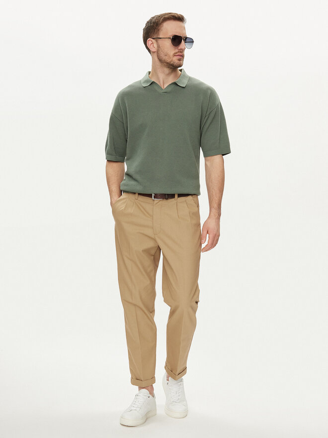 Jack&Jones Jack&Jones Polo marškinėliai Linen 12252748 Žalia Regular Fit