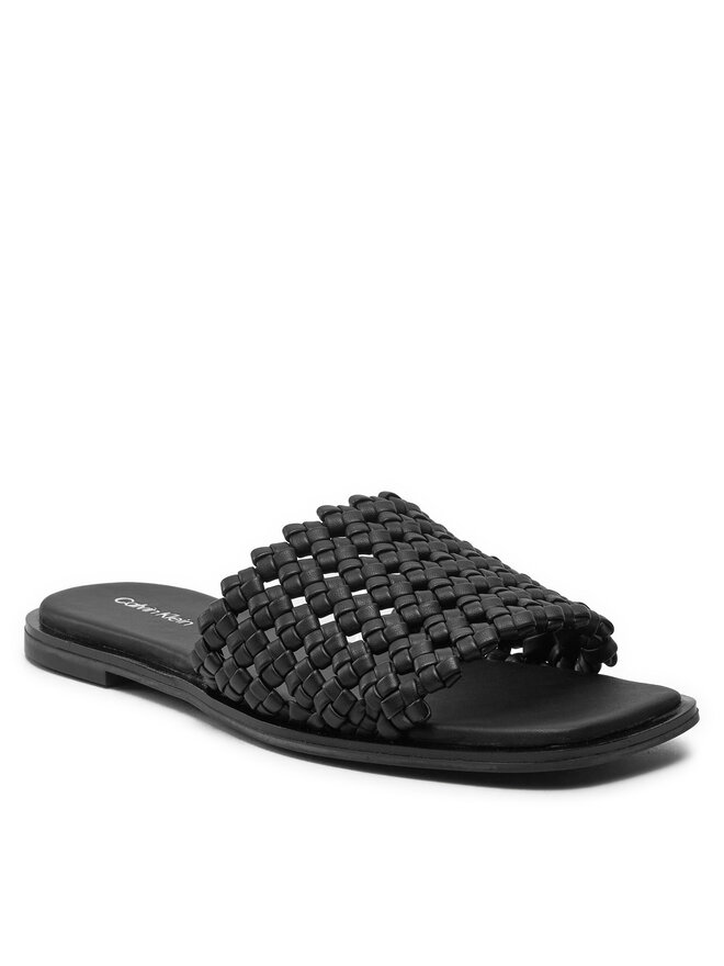 Calvin Klein Şlapi Calvin Klein Flat Slide Latt HW0HW02143 Negru