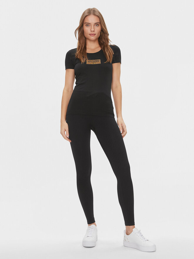 Guess Guess Marškinėliai W4RI33 J1314 Juoda Slim Fit