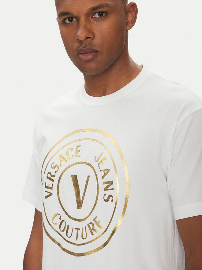 Versace Jeans Couture Versace Jeans Couture Camiseta 78GAHT01 Blanco Regular Fit