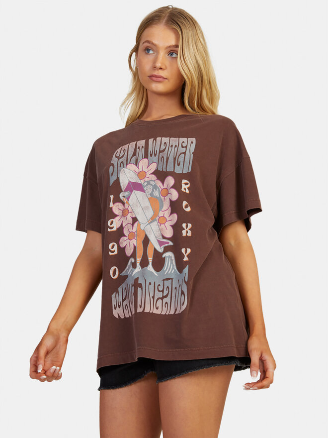 Roxy Roxy Majica Sweetjanis Tees URJZT03737 Rjava Regular Fit