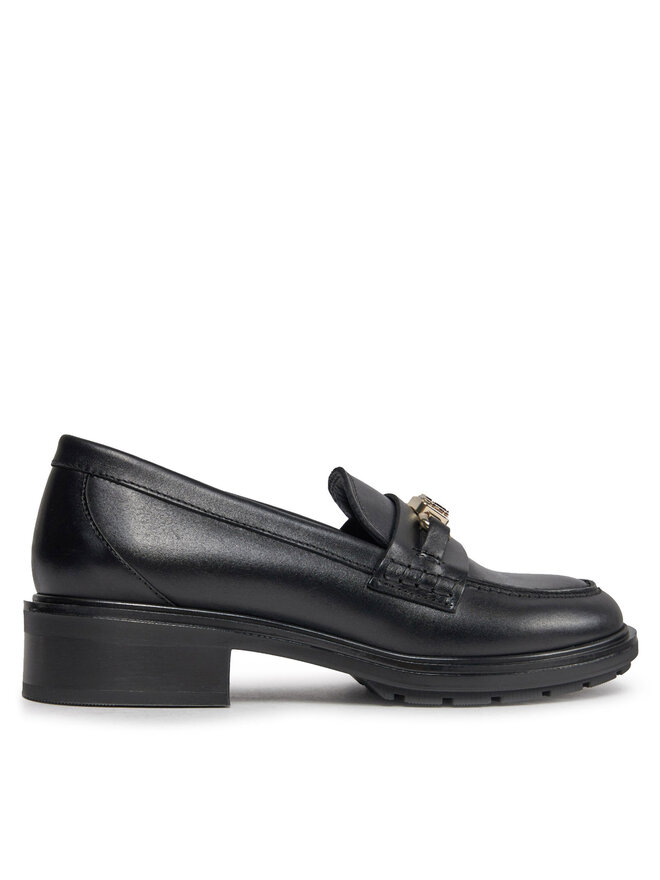 Tommy Hilfiger Slipper Tommy Hilfiger Th Hardware Loafer FW0FW07765 Schwarz