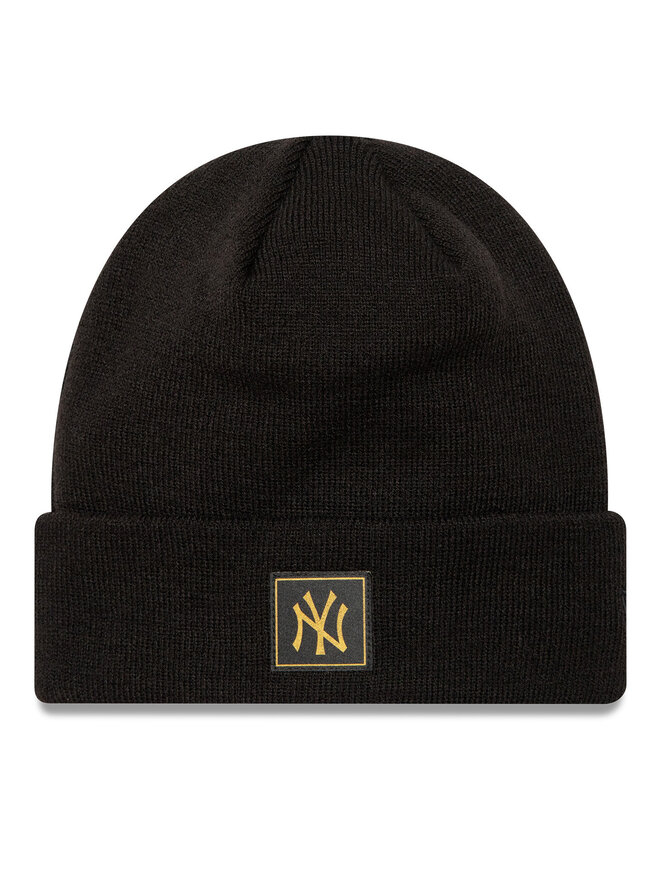New Era Σκούφος New Era New York Yankees Metallic Badge Black Cuff Knit Beanie 60424815 Μαύρο