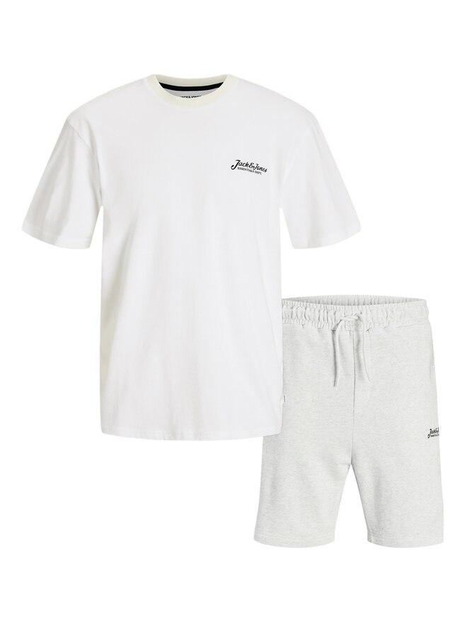 Jack&Jones Jack&Jones Conjunto de camiseta y pantalones cortos deportivos Beau 12277466 Blanco Relaxed Fit