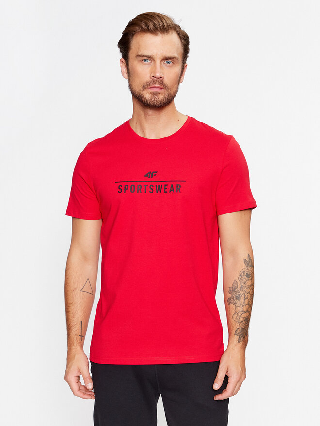 4F 4F Camiseta 4FAW23TTSHM0878 Rojo Regular Fit