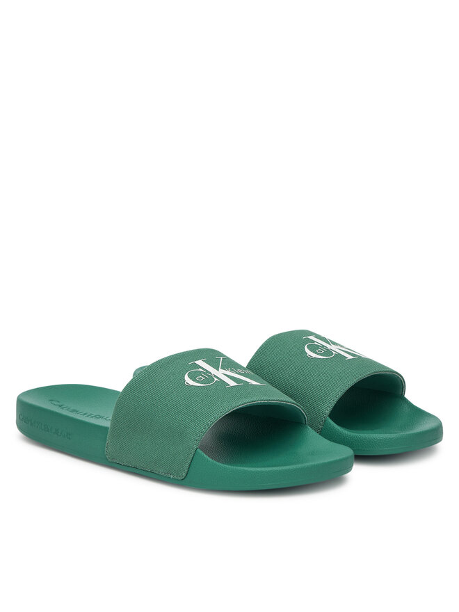 Calvin Klein Jeans Pantoletten Calvin Klein Jeans Slide Monologo Cv YM0YM01367 Grün
