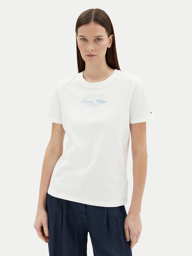 Tommy Hilfiger Tommy Hilfiger Marškinėliai WW0WW45428 Balta Regular Fit
