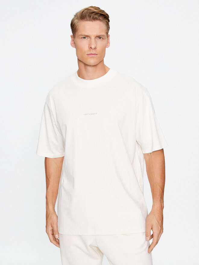 New Balance New Balance Marškinėliai Athletics Linear T-Shirt MT33560 Smėlio Regular Fit