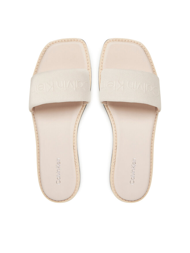Calvin Klein Papucs Calvin Klein Flat Slide - He HW0HW02378 Ekru