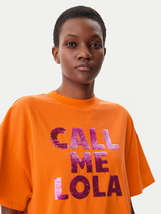 LOLA CASADEMUNT LOLA CASADEMUNT T-Shirt LS2515054 Orange Relaxed Fit