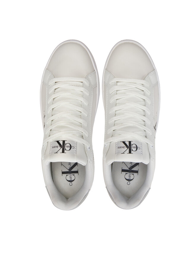 Calvin Klein Jeans Αθλητικά Calvin Klein Jeans Bold Platf Low Lace Lth Ml Mtl YW0YW01516 Λευκό