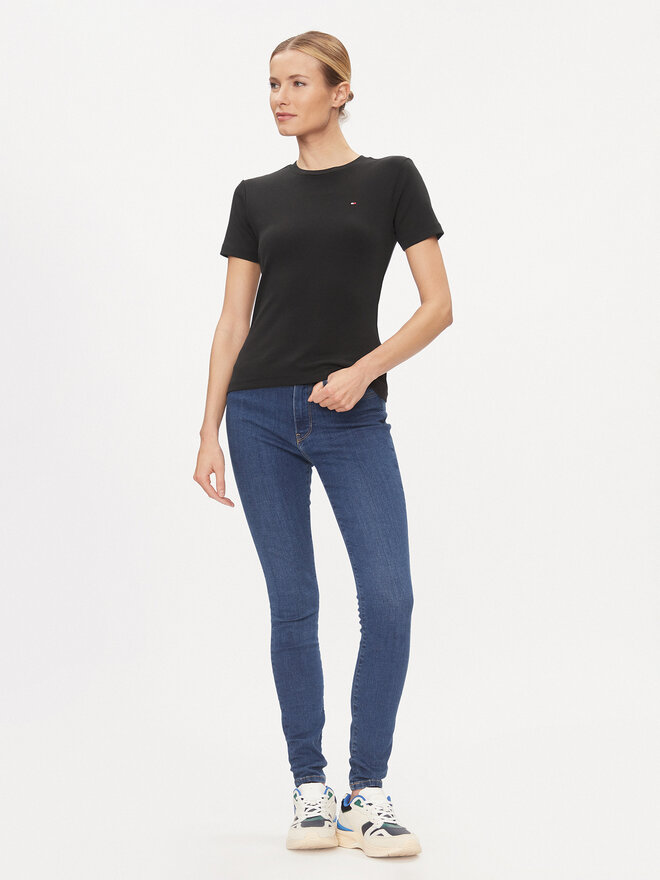 Tommy Hilfiger Tommy Hilfiger Marškinėliai New Cody WW0WW40587 Juoda Slim Fit