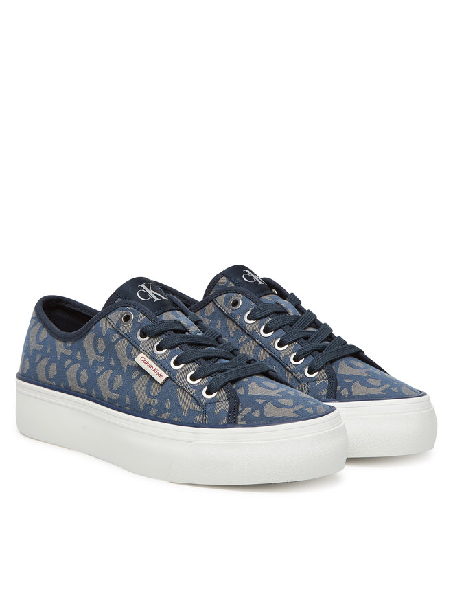 Calvin Klein Jeans Sneakersy Calvin Klein Jeans Vulc Flatf Jacquard YW0YW01965 Granatowy