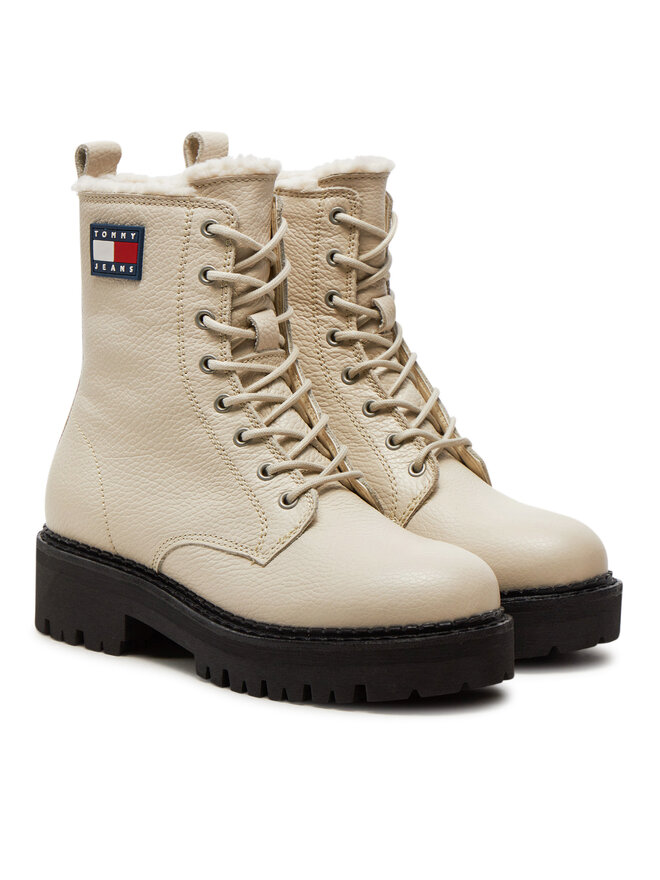 Tommy Jeans Μποτάκια Tommy Jeans Tjw Urban Boot Tumbled EN0EN02317 Μπεζ