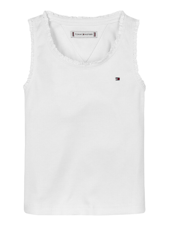 Tommy Hilfiger Tommy Hilfiger Τοπ Essential KG0KG08588 S Λευκό Regular Fit