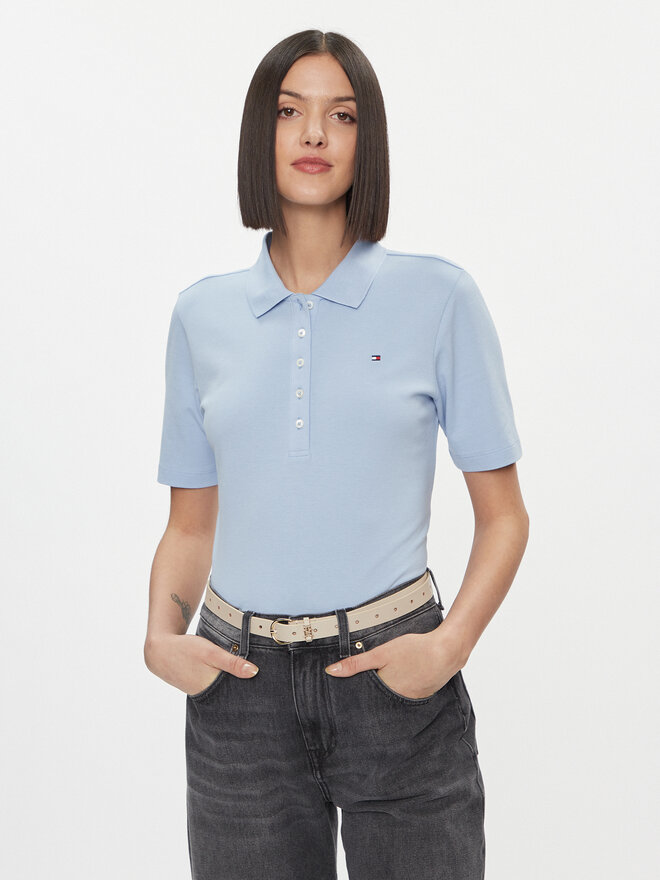 Tommy Hilfiger Tommy Hilfiger Поло 1985 Reg Pique Polo Ss WW0WW37820 Блакитний Regular Fit