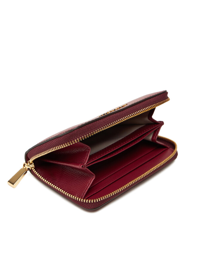 MICHAEL Michael Kors Pequeña cartera de mujer MICHAEL Michael Kors Jet Set Small Leather 32F4GJ6D0L Guinda/burdeos