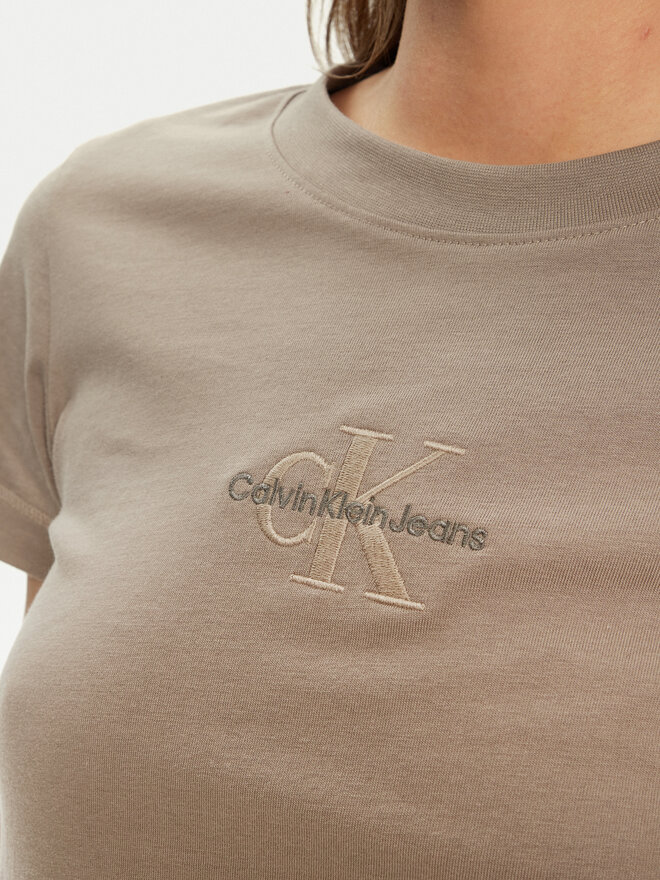 Calvin Klein Jeans Calvin Klein Jeans Camiseta Monologo J20J223563 Beis Slim Fit