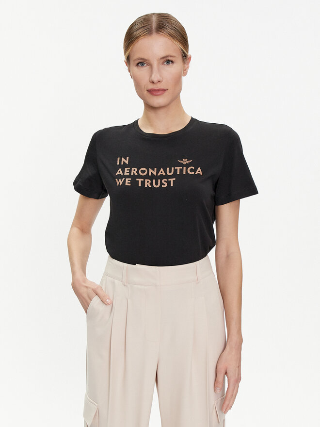 Aeronautica Militare Aeronautica Militare T-Shirt 241TS2233DJ510 Μαύρο Regular Fit