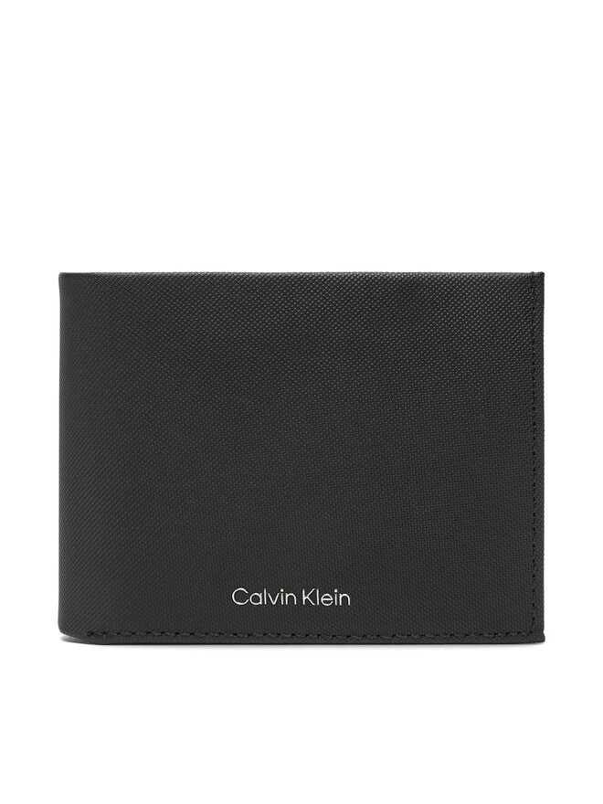 Calvin Klein Pánska peňaženka Calvin Klein Ck Must Comp Trifold W Coin & Ca LV04D1045G Čierna