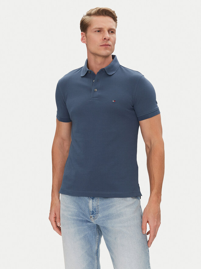 Tommy Hilfiger Tommy Hilfiger Поло 1985 MW0MW17771 Голубий Slim Fit
