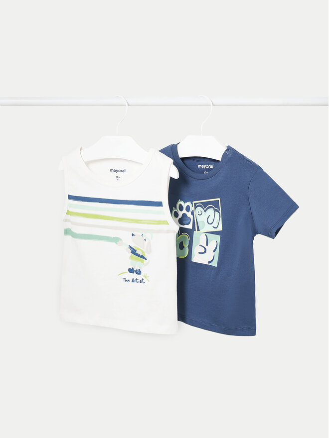 Mayoral Mayoral Σετ 2 T-Shirts 01032 Μπλε Regular Fit
