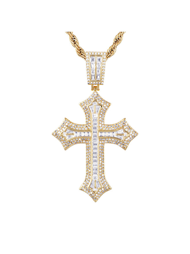 ICED STUFF Pandantiv ICED STUFF 2pac Cross Auriu