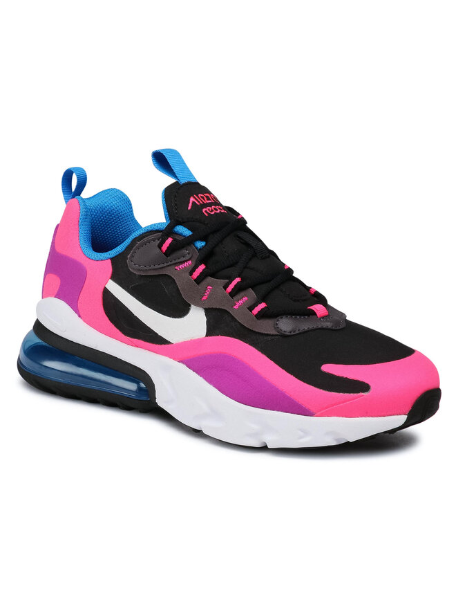 Nike air max 270 react white pink and black trainers top