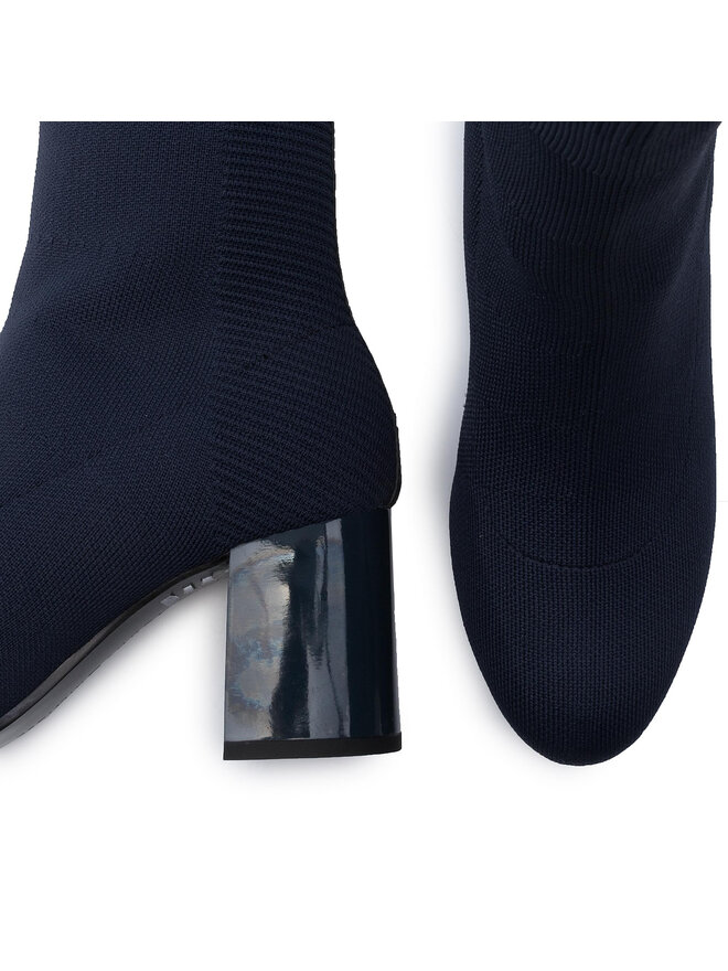Tommy Hilfiger Stiefeletten Tommy Hilfiger Knitted Heeled Boot FW0FW04157 Dunkelblau