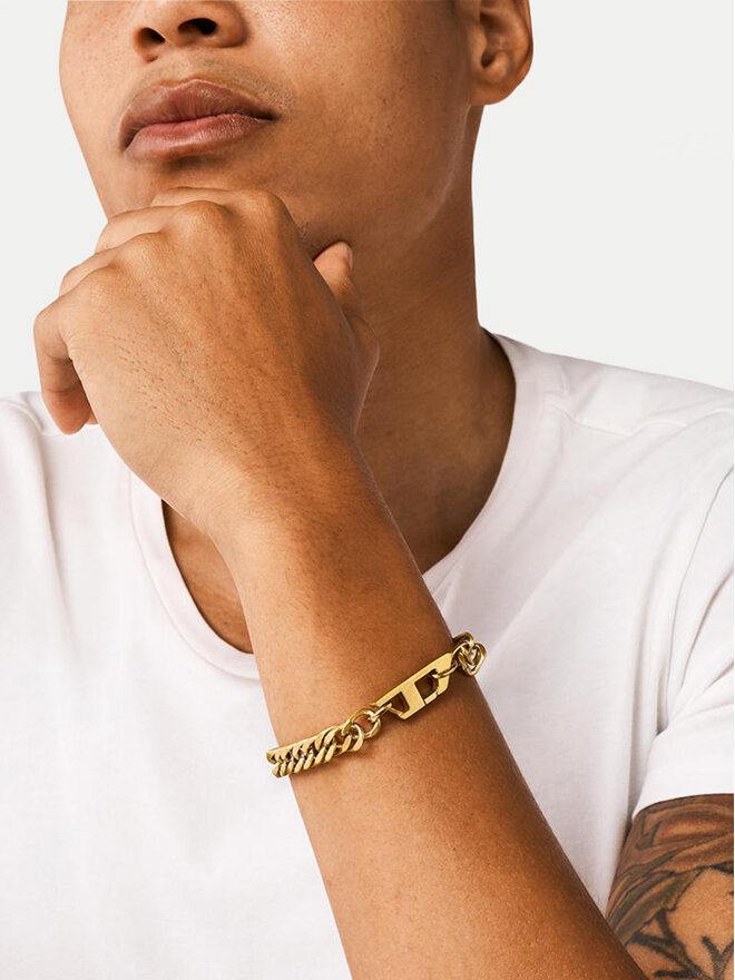 Diesel Браслет Diesel D Logo Chain DX1511710 Золотий
