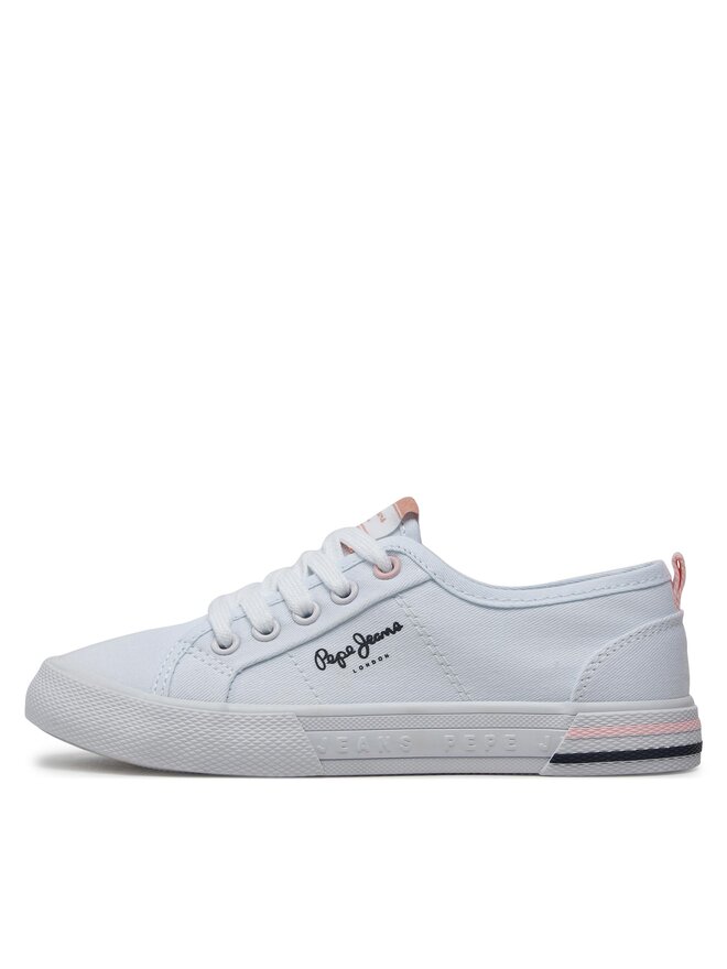 Pepe Jeans Πάνινα παπούτσια Pepe Jeans Brady Basic G PGS30604 Λευκό