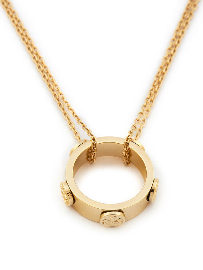 Tory Burch Nyaklánc Tory Burch Miller Stud Circle Pendant 160172 Arany