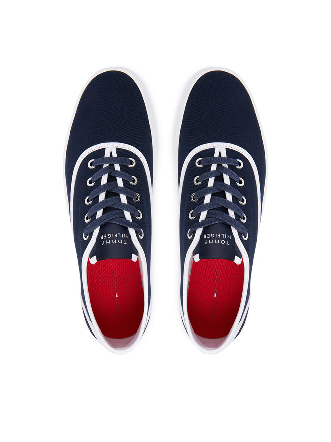 Tommy Hilfiger Sneakers aus Stoff Tommy Hilfiger Th Vulc Cup Long Lace Canvas FM0FM05874 Dunkelblau