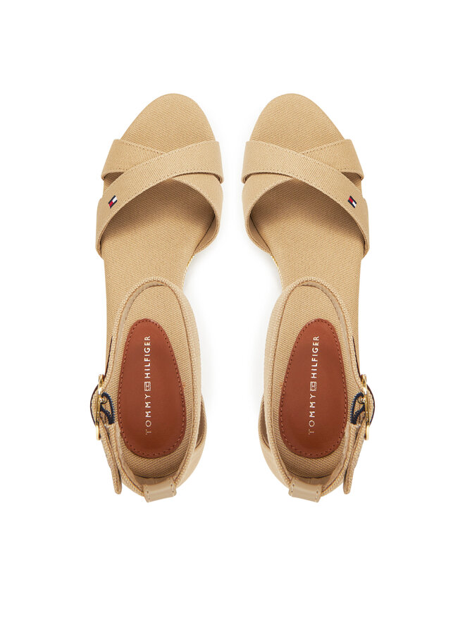 Tommy Hilfiger Espadryle Tommy Hilfiger Flag Criss-Cros Mid Wedge Espad FW0FW08481 Beżowy
