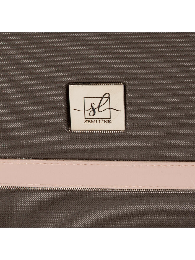 Semi Line Μεγάλη Βαλίτσα Semi Line T5508-4 Καφέ