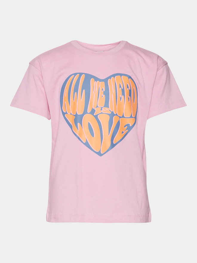Vero Moda Girl Vero Moda Girl Marškinėliai Love Kelly 10303731 Rožinė Regular Fit