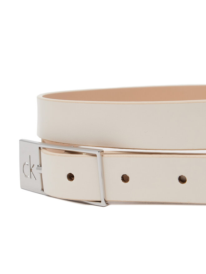 Calvin Klein Pasek Damski Calvin Klein Ck Cut Square Buckle 2.0 K60K613155 Biały