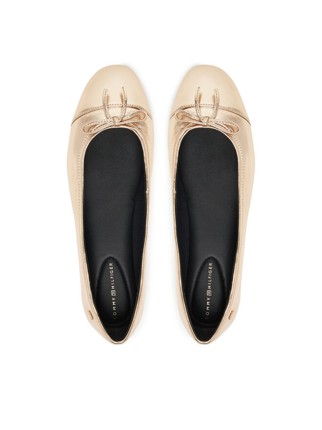Tommy Hilfiger Baleriny Tommy Hilfiger Metallic Toe-Cap FW0FW08920 Złoty