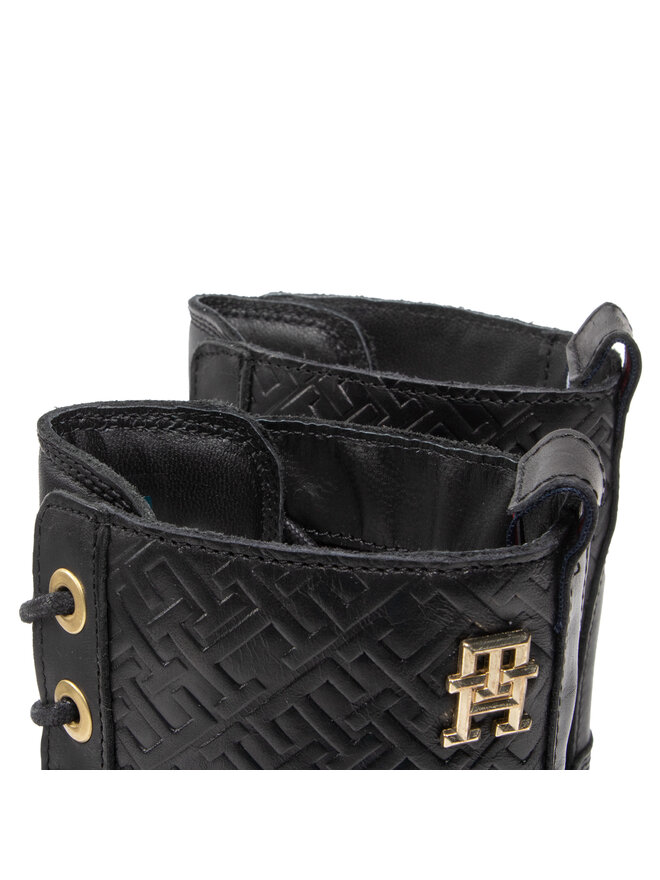 Tommy Hilfiger Ботильйони Tommy Hilfiger Th Monogram Biker Boot FW0FW06817 Чорний