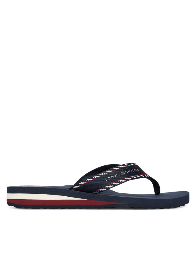 Tommy Hilfiger Zehentrenner Tommy Hilfiger Webbing Beach Sandal FW0FW09038 Dunkelblau