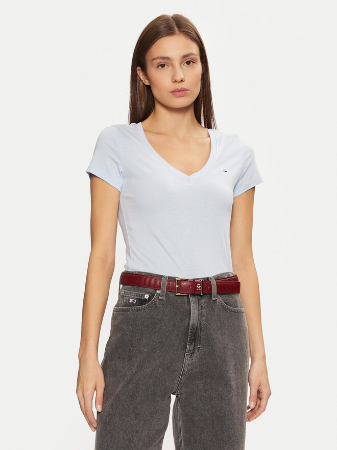 Tommy Jeans Tommy Jeans Marškinėliai DW0DW20458 Žydra Slim Fit