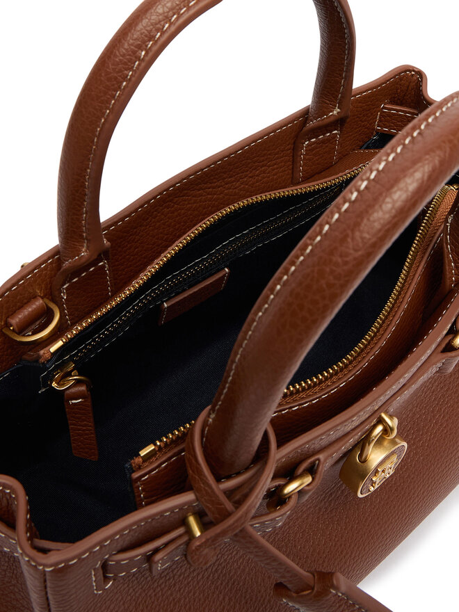 Tommy Hilfiger Handtasche Tommy Hilfiger American Icon Mini Tote Leather AW0AW17926 Braun