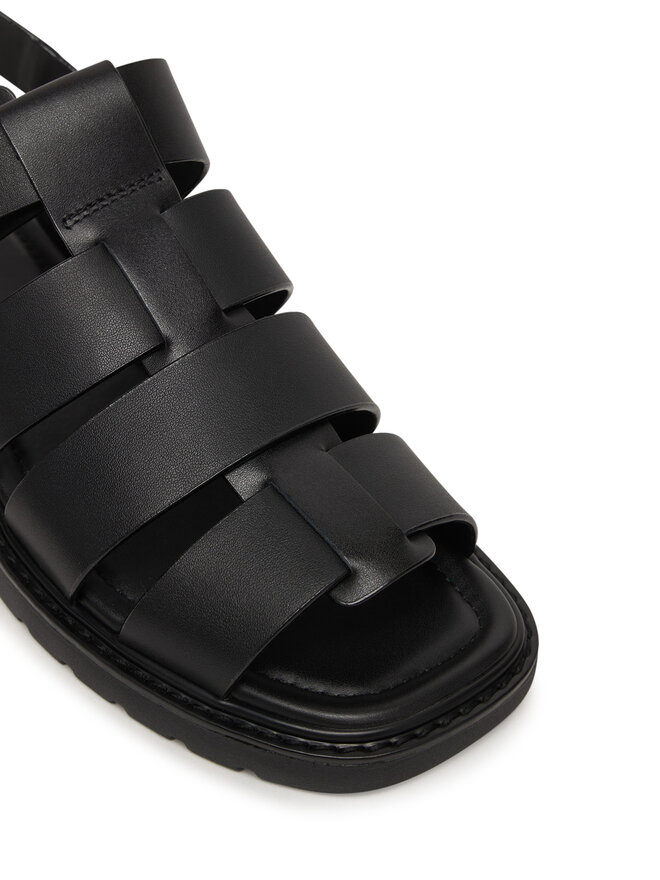 Calvin Klein Sandalen Calvin Klein Sq Molded Sndl Fisher Lth HW0HW02870 Schwarz