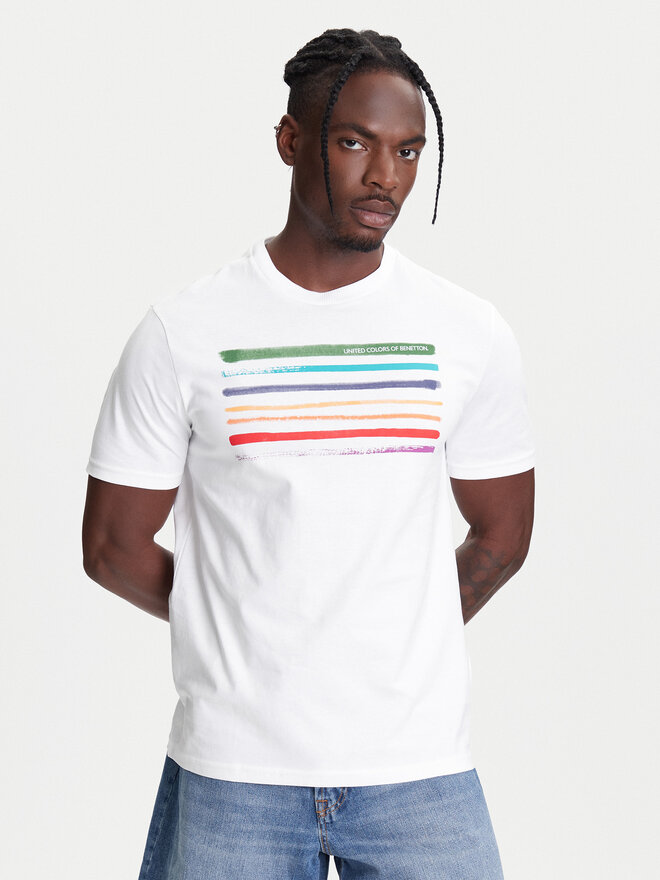 United Colors Of Benetton United Colors Of Benetton Marškinėliai 3BL0U10AG Balta Relaxed Fit