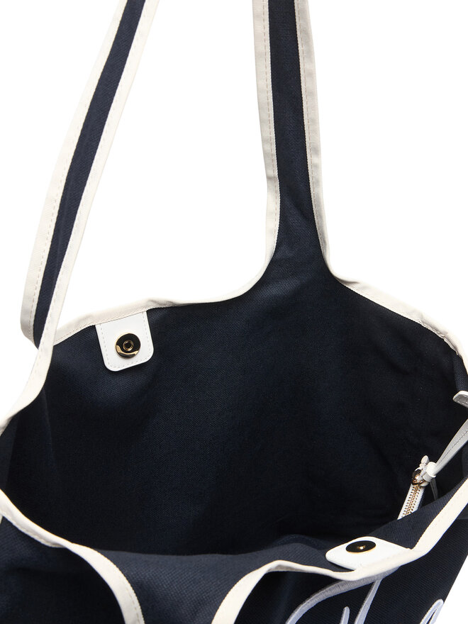 Tommy Hilfiger Handtasche Tommy Hilfiger Th Summer Tote Canvas AW0AW18398 Dunkelblau