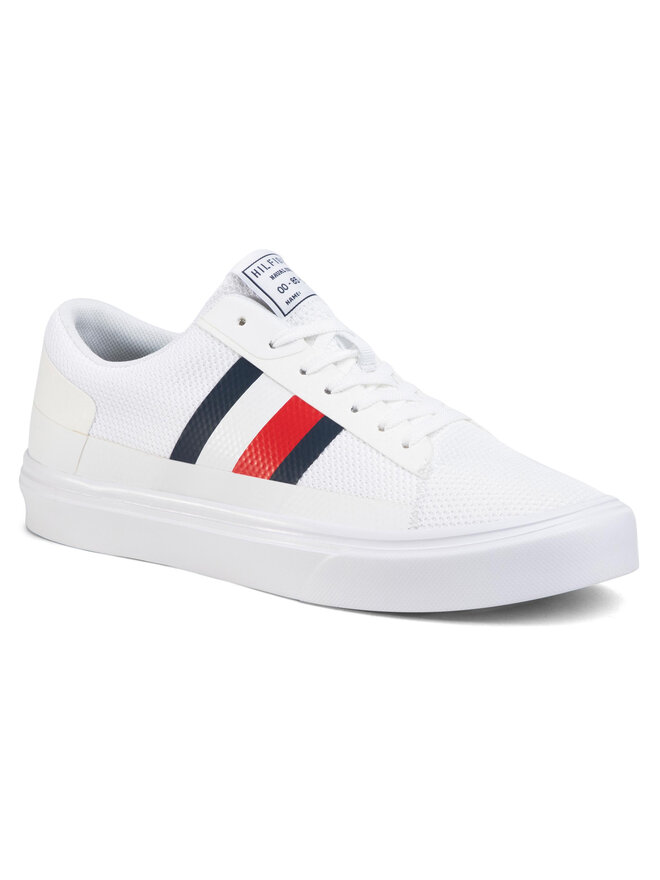 Tommy Hilfiger Sneakers Tommy Hilfiger Lightweight Stripes Knit Sneaker FM0FM02689 Weiß