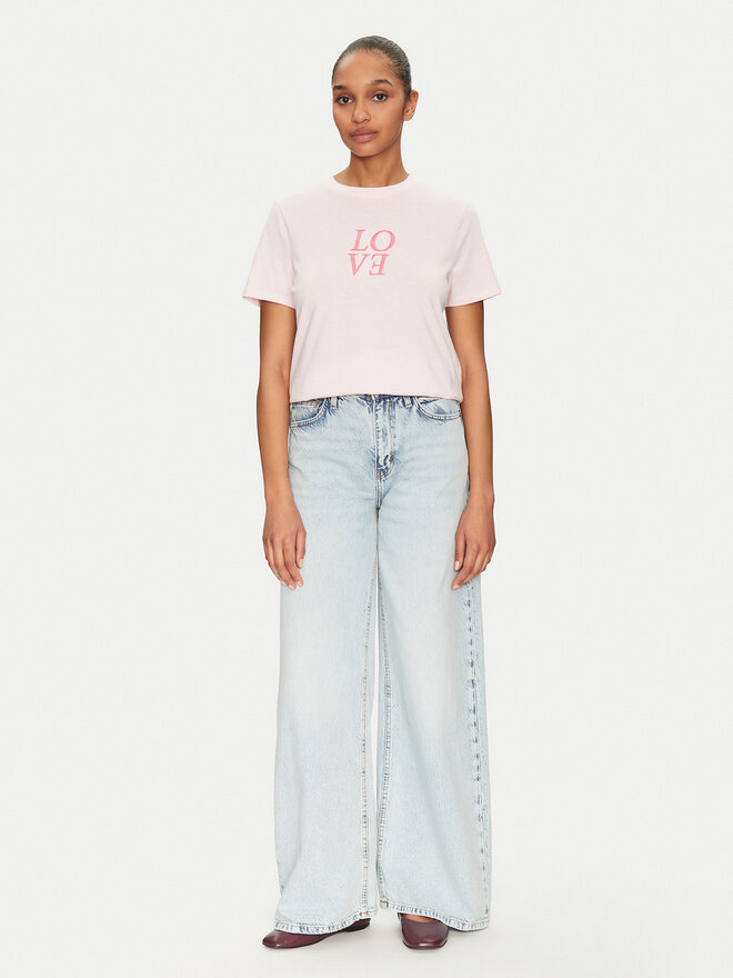 Pieces Pieces Marškinėliai Skylar 17155376 Rožinė Regular Fit