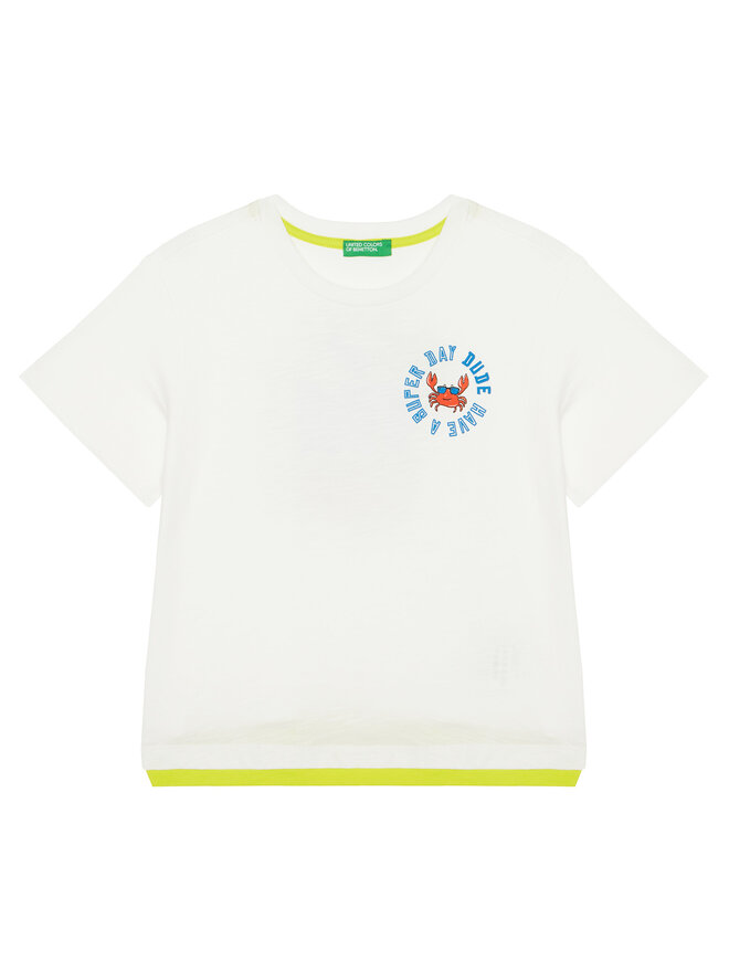 United Colors Of Benetton United Colors Of Benetton Majica 3SLUG10JF Écru Regular Fit