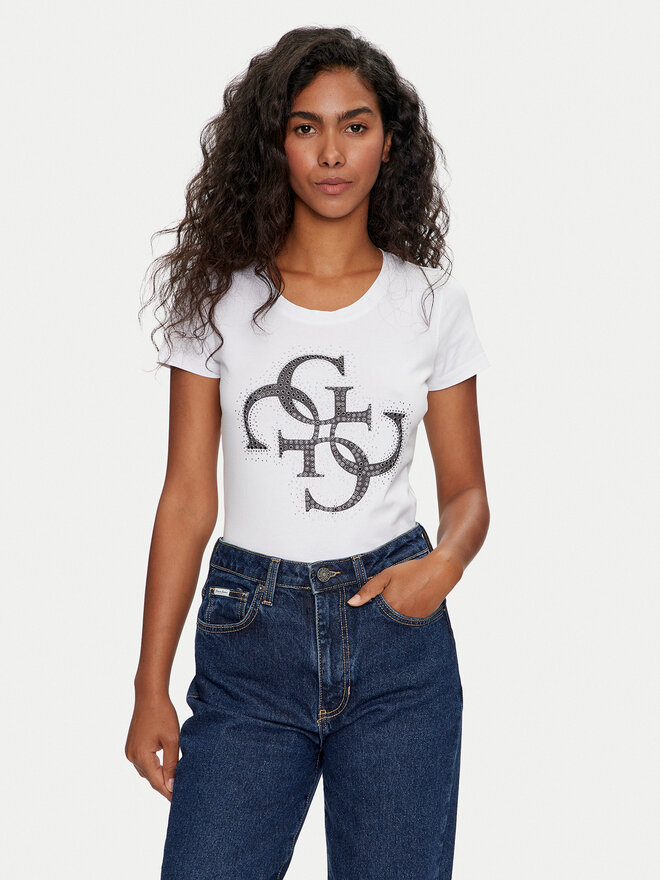 Guess Guess Camiseta W4YI37 J1314 Blanco Regular Fit