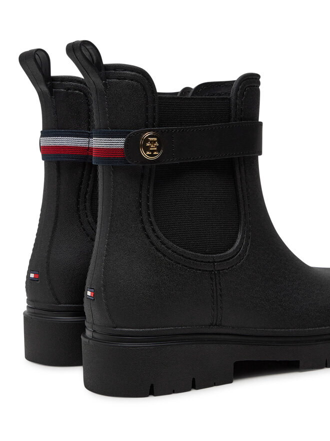 Tommy Hilfiger Gummistiefel Tommy Hilfiger Th Stud Rubberised Rainboot FW0FW08168 Schwarz